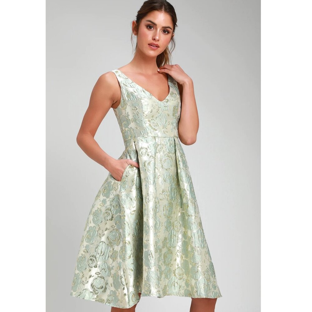 Bridgehampton Sliver Jacquard Sleeveless Midi Dress